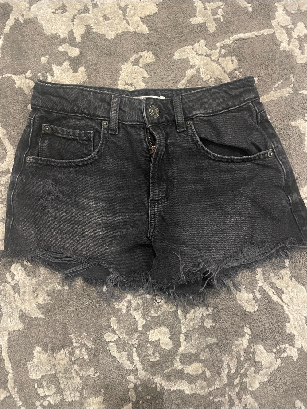 Garage Black Distressed Denim Shorts